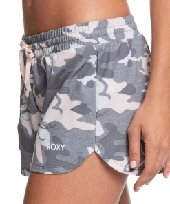 Bon marché 😀 Natation Femme Roxy Short De Bain Camouflage Femme Roxy Wild As Waves GRIS 👏
