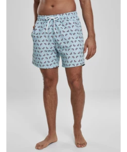 Remise 🤩 Mode Homme Urban Classics Short De Bain Water Melon BLEU 👏